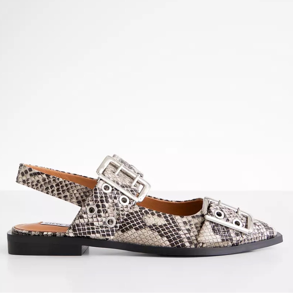 Steve Madden Graya Snake Print Slingback Flats